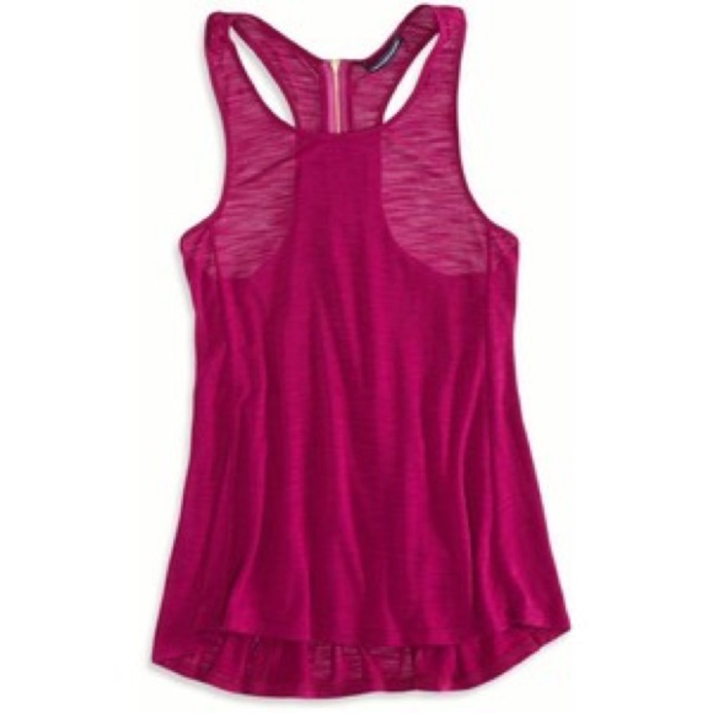American Eagle Fuscia Tank Top with Zipper